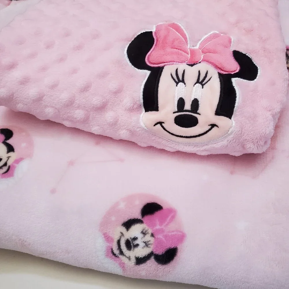 Blanket set Minnie Mouse plush pink